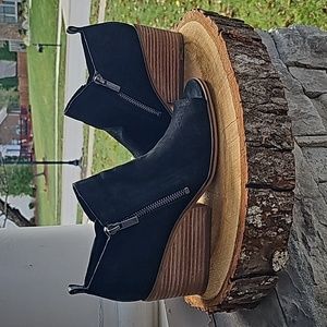 Lucky Brand Open Toe Suede Booties - Women's Size 8